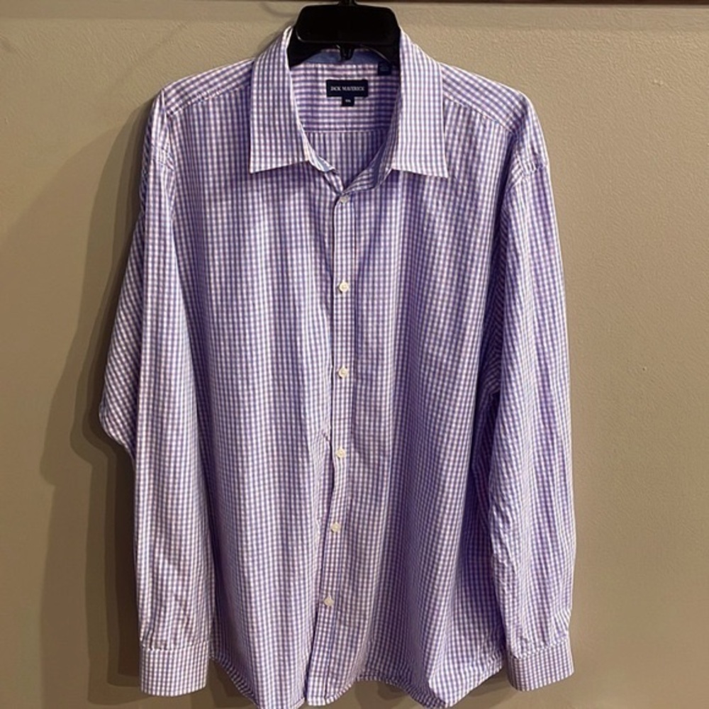 Jack Maverick men’s business casual button down cotton shirt plaid Size XXL